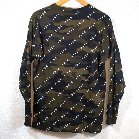 Victoria Secret PINK Camo Long Sleeve T Shirt W/ Pocket Size Small EUC - Picture 8 of 11